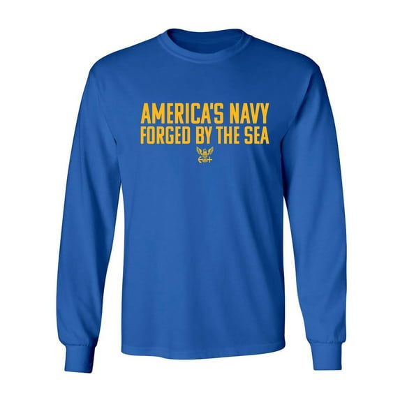 America's Navy Forged By The Sea Adult Long Sleeve T-shirt