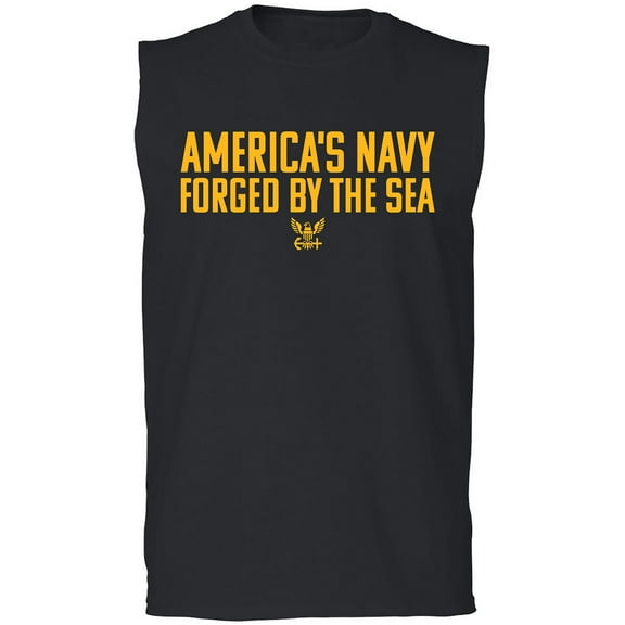 America's Navy Forged By The Sea Adult Sleeveless Tee