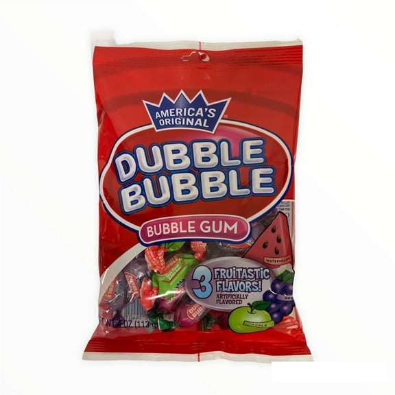 America's Original Dubble Bubble 3 Fruitastic Bubble Gum; 1 Pack of 4 oz
