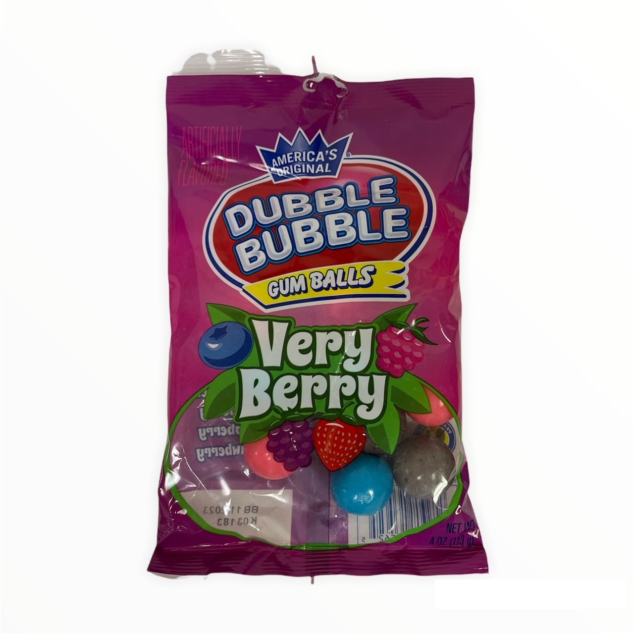 America's Original Dubble Bubble Verry Berry Gum Balls; 1 Pack of 4 oz
