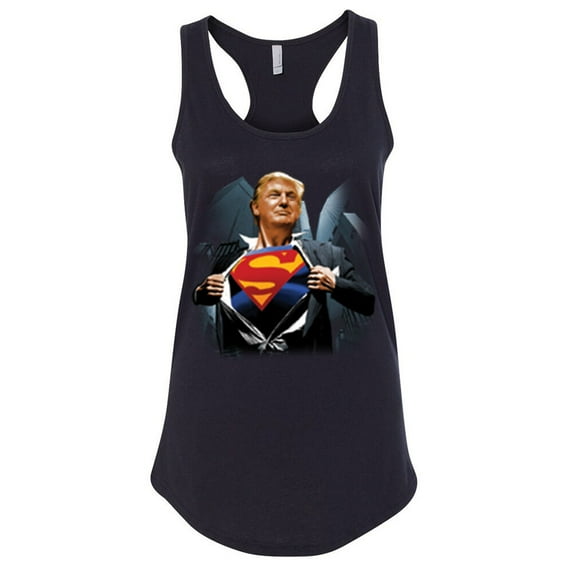 America's President Super Donald Trump Women Tank Top Lady Outfit Color Black Small