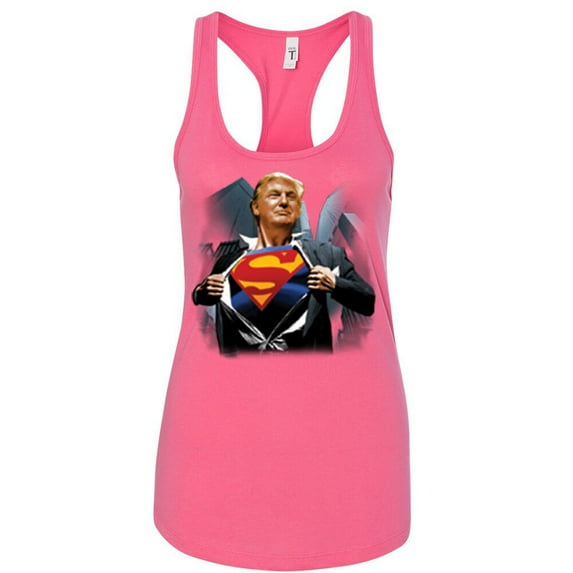 America's President Super Donald Trump Women Tank Top Lady Outfit Color Pink Small