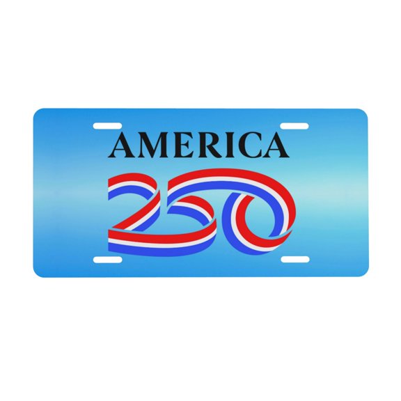 America250 Logo License Plate 6x12 Inch Thickening Aluminum Metal Decorative License Plates, Universal Fit For Trucks, Suvs, Vehicles