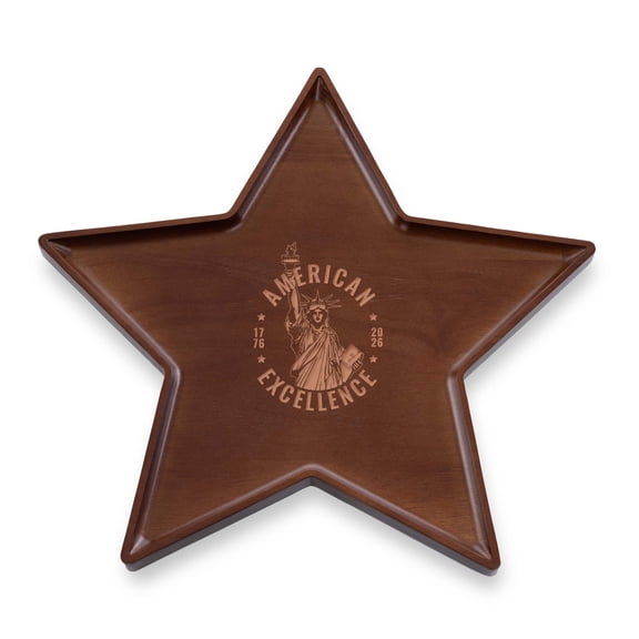 America250 - Star Shaped Serving Tray, (Brown)