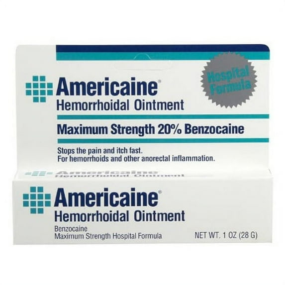 Americaine Hemorrhoidal Ointment, Maximum Strength,Stops Pain And Itch Fast 1 oz