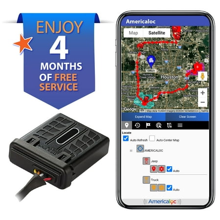 Americaloc STX Wired GPS Tracker for Vehicles. Includes 4 Months of Free Service
