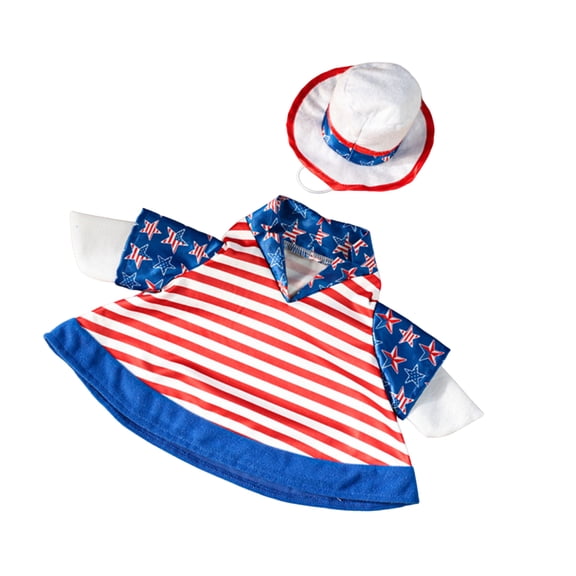 American 250th 23in Porch Goose Outfit Set Stars Stripes Goose Clothes Decoration, 4th of July Independence Day Yard Garden Porch Front Door Decor Goose Costume (Red)