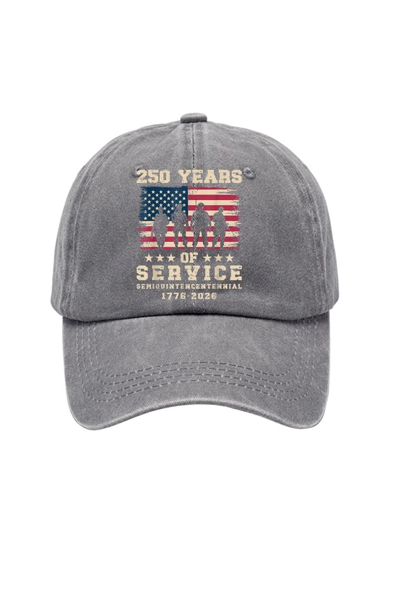 American 250th Anniversary Commemorative Baseball Cap, 250 YEARS SERVICE 1776–2026 Printed Patriotic Hat for Independence Day, Historical Celebrations, and Collectible Display