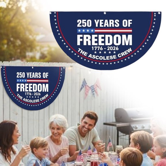 American 250th Anniversary Flag, 1.5x3 Ft 1776-2026 Patriotic Fan Flags, Independence Day 250 Anniversary USA Flag for Indoor Outdoor Wall Front Door Porch Fence Decor, 4th of July Decorations, Blue