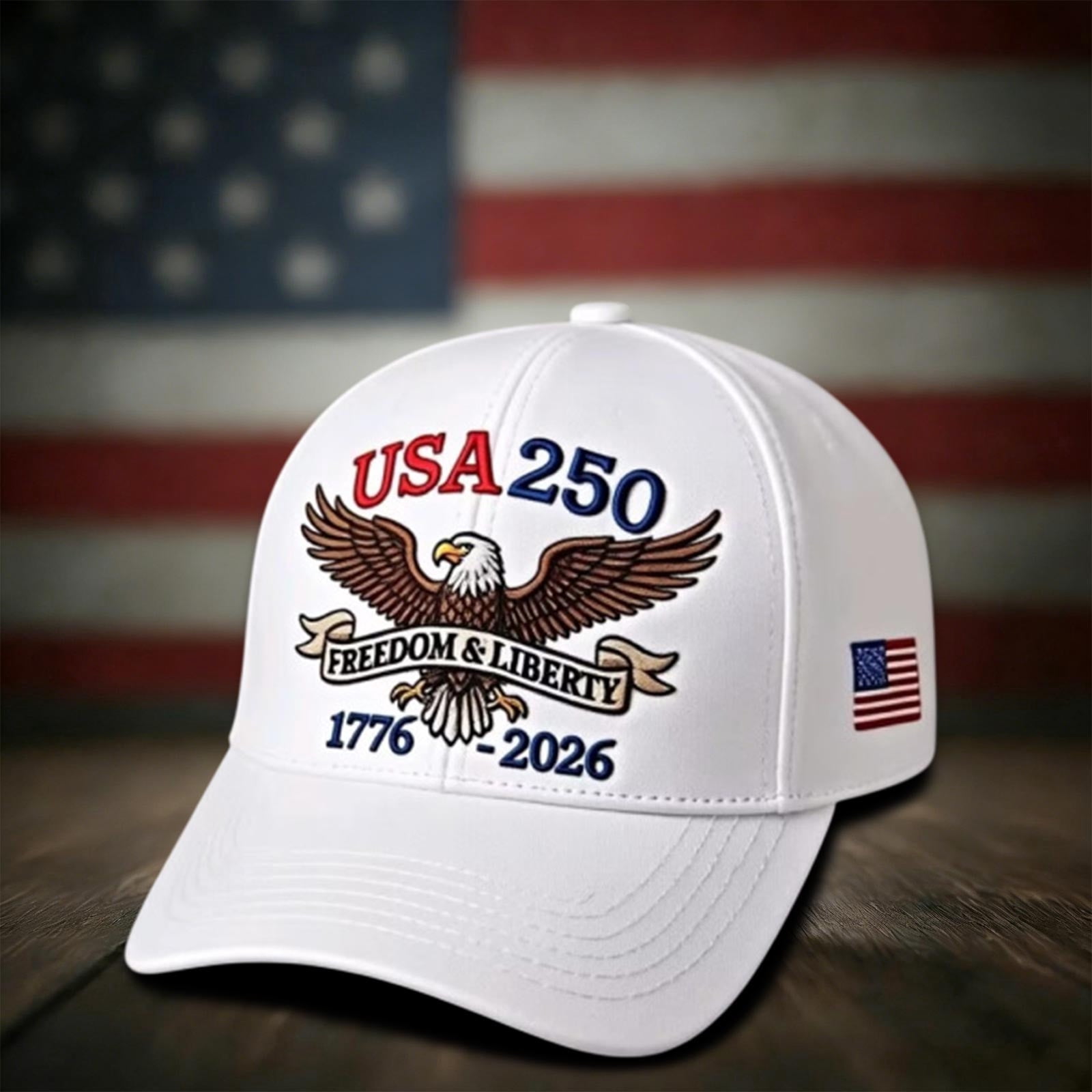 American 250th Anniversary Hat Baseball Cap Gold Eagle Flag Lady ...