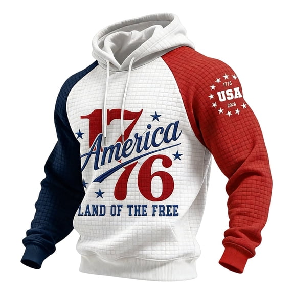 American 250th Anniversary Shirt Long Sleeve Men's Usa Flag Hoodies Sweatshirt