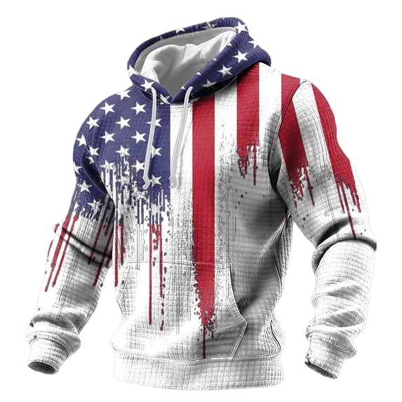 American 250th Anniversary Shirt Long Sleeve Men's Usa Flag Hoodies Sweatshirt