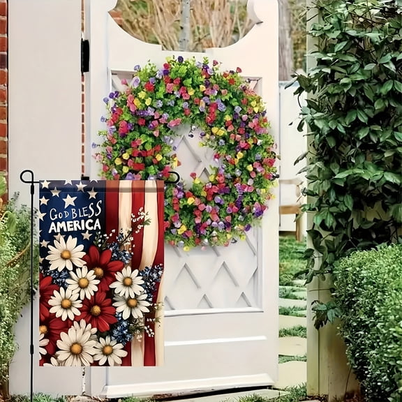 American 250th Garden Flag, 4th of July Patriotic Garden Flags for Outside, Small Burlap Holiday Independence Day Memorial Day Garden Flag Fourth of July Decorations Yard Lawn Flags, 18x12" Style-1