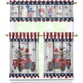 thumbnail image 1 of American 4th of July Kitchen Curtains Valances and Tiers Set for Windows, Patriotic Independence Memorial Day Bathroom Window Curtain Valance 3 Piece Sets,Kitchen Decor for Living Room,54''x 36'', 1 of 6