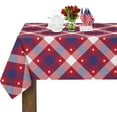 thumbnail image 1 of American 4th of July Tablecloth Rectangle 60 Inch x 84 Inch Independence Day Table Cloth Patriotic Star Memorial Day Tablecover Waterproof Table Cloth for Kitchen/Home Decoration, 1 of 7