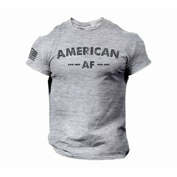 American AF Patriotic USA Flag T Shirt for Men Funny - Soft Style 100% Cotton