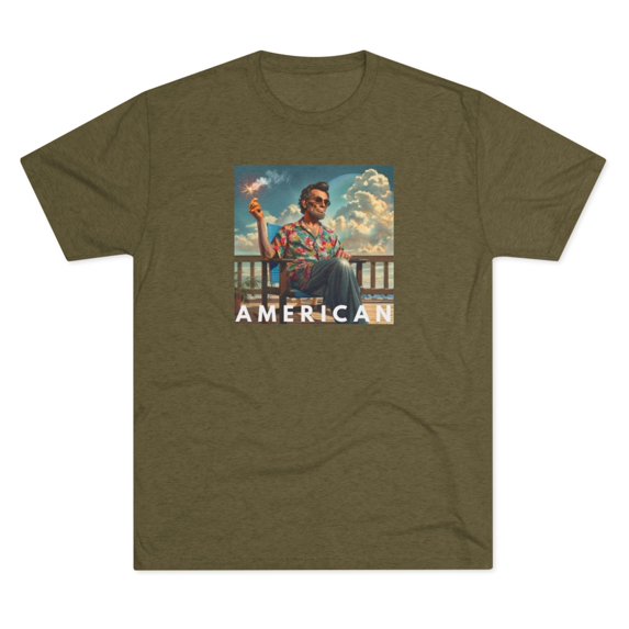 American Abe Unisex Tri-Blend Crew Tee