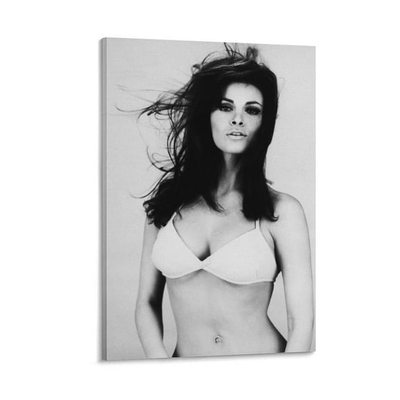 American Actress And Singer Raquel Welch Black And White Retro Poster Canvas Wall Art Prints Poster Gifts Photo Picture Painting Posters Room Decor Home Decorative 24x36inch(60x90cm)