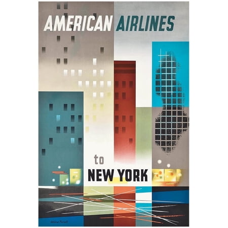 American Airlines - To New York - Vintage Travel Poster (11x17Inches)