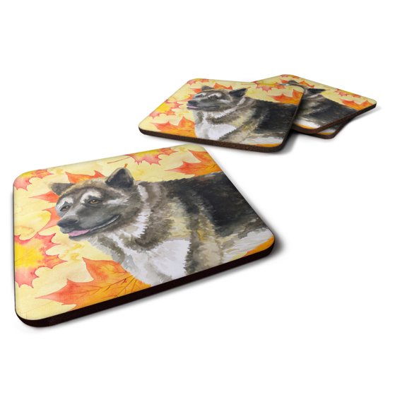 American Akita Fall Foam Coaster Set of 4 Yellow