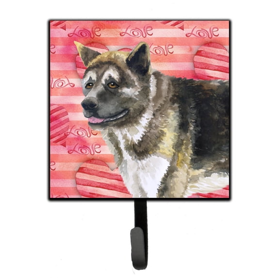 American Akita Love Leash or Key Holder Red