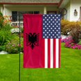 thumbnail image 1 of American Albania Flag Albanian Friendship U.S.A Memorial Day Patriotic For Garden Flag, Double-Sided Decorative Outdoor Flag, Patriotic Polyester Yard Flag 12 x 18 in, 1 of 5