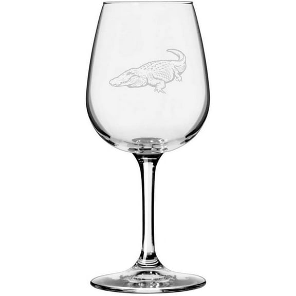 American Alligator Body Zoo Animal Themed Etched All Purpose 12.75oz Libbey Wine Glass