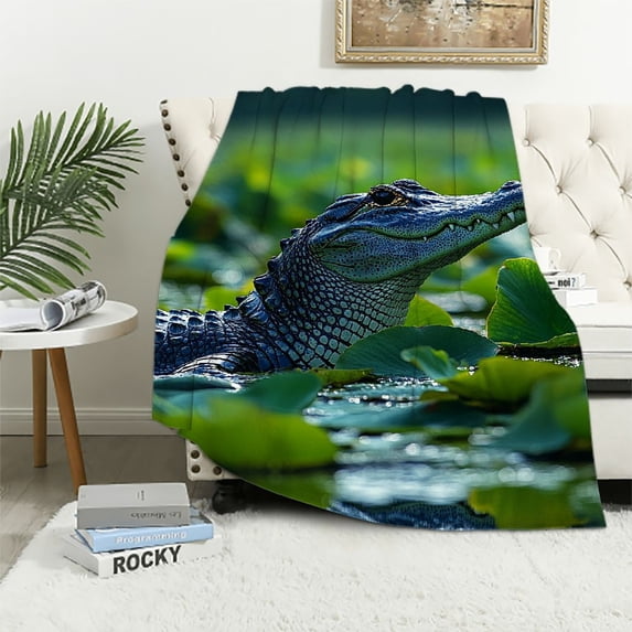 American Alligator Flannel Blanket Gifts Super Soft Blanket 40x50in