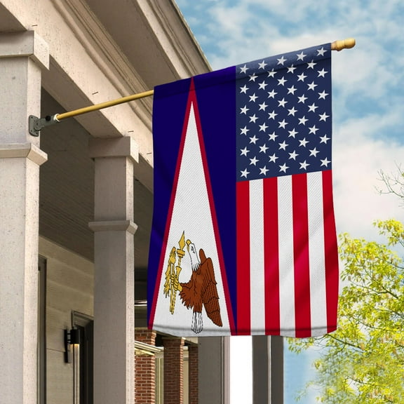American American Samoa Flag American Samoan Friendship U.S.A Memorial Day Patriotic For House Flag (29.5x39.5) Double Sided-USA Flags Premium Polyester-Decorative Indoor Outdoor Flag