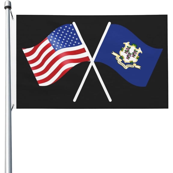 American And Connecticut Flag Flag 3x5 FT Bright Flags