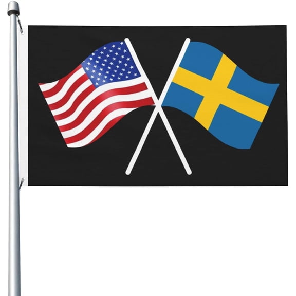American And Sweden Flag Flag 3x5 FT Bright Flags