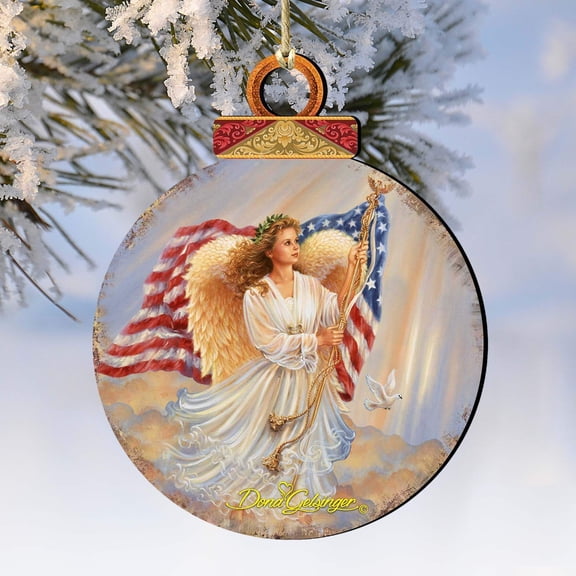 American Angel Wooden Ornaments by Gelsinger | Nativity Holiday Decor - 8021021-0107