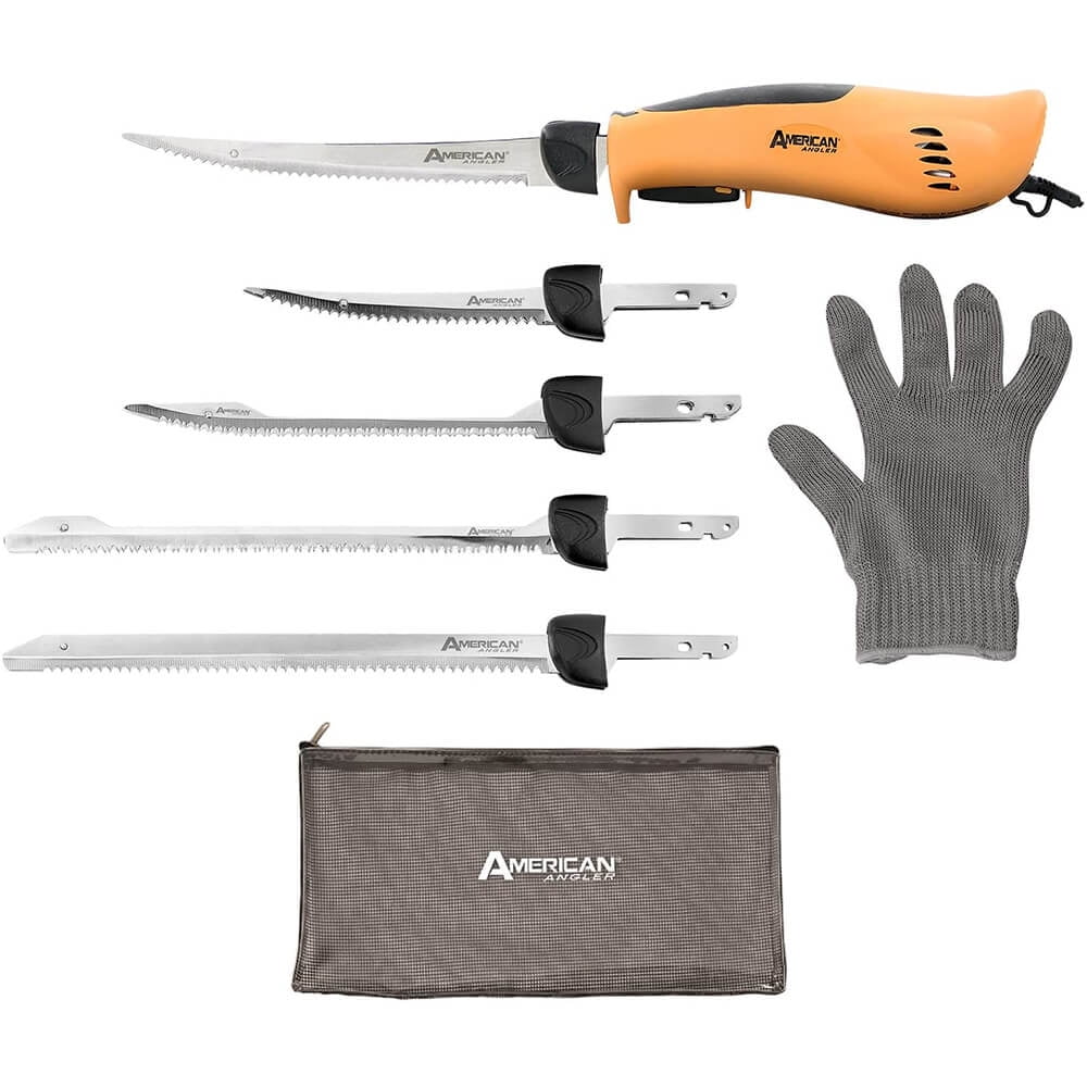 American Angler Pro Electric Fillet Knife with Glove and 5 Blades