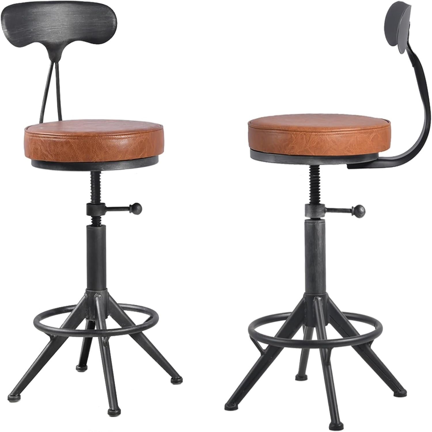 American Antique Steampunk Bar Stool with Backs 17.72"21.65" Vintage