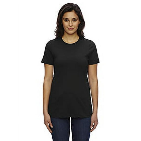 American Apparel 23215W Womens Fine Jersey Classic Short Sleeve T-Shirt Small Black