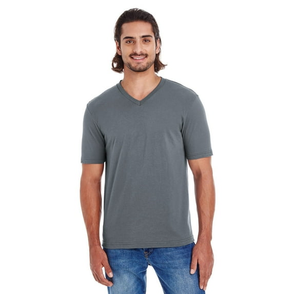 American Apparel 24321 Unisex Fine Jersey Short-Sleeve Classic V-Neck - Asphalt - Large