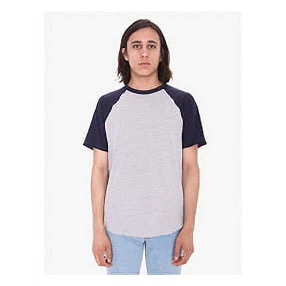 American Apparel 2XL Heather Grey/ Navy