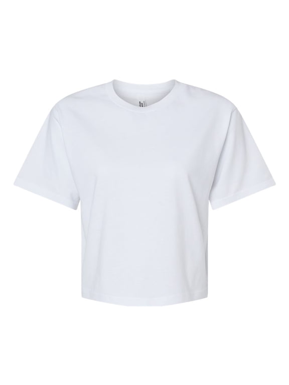 B02427004 Women Fine Jersey Boxy T-Shirt, White - Medium