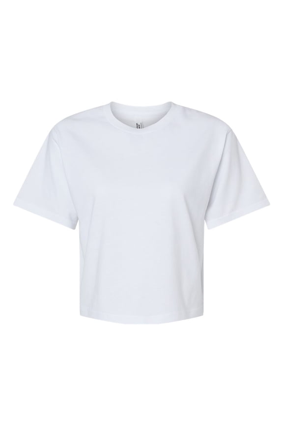 B02427004 Women Fine Jersey Boxy T-Shirt, White - Medium