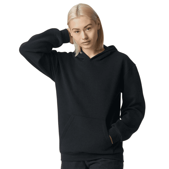American Apparel B02527506 ReFlex Fleece Hoodie, Black - Extra Large