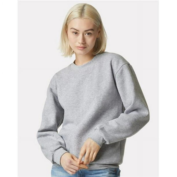 American Apparel B02627587 ReFlex Fleece Crewneck Sweatshirt Heather Grey 2XL