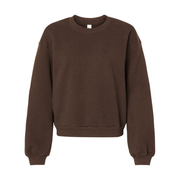 American Apparel B02827557 Reflex Womens Fleece Crewneck Sweatshirt, Brown - 2XL