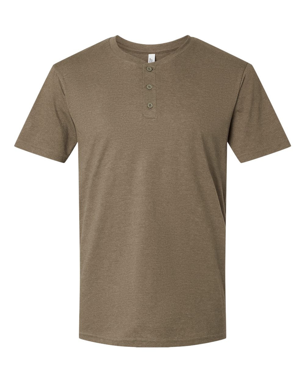 American Apparel B03227546 CVC Henley T-Shirt, Heather Army