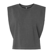 American Apparel B03327506 Women Garment-Dyed Heavyweight Muscle T-Shirt, Faded Black - Extra Large