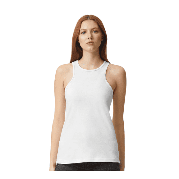 American Apparel B08327006 Women CVC Tank Top, White - Extra Large