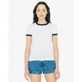 thumbnail image 1 of American Apparel Women's Poly-Cotton Ringer T-Shirt - WHITE/ NAVY - S, 1 of 4