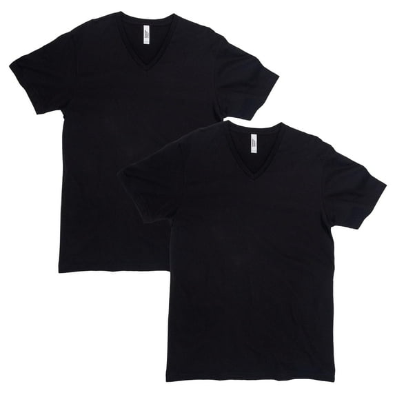 American Apparel CVC V-Neck T-Shirt, Style G2006CVC, Black 2-Pack