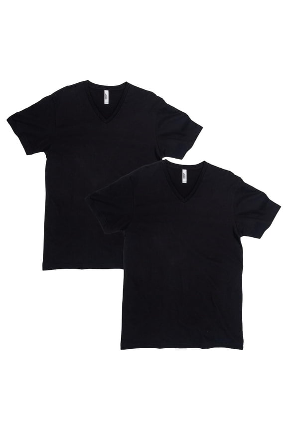 CVC V-Neck T-Shirt, Style G2006CVC, Black 2-Pack