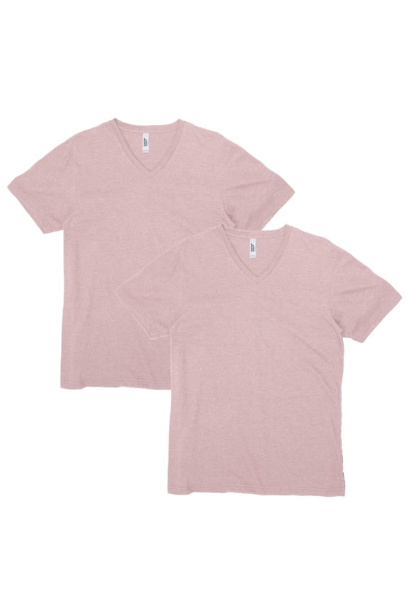 CVC V-Neck T-Shirt, Style G2006CVC, Heather Blush 2-Pack