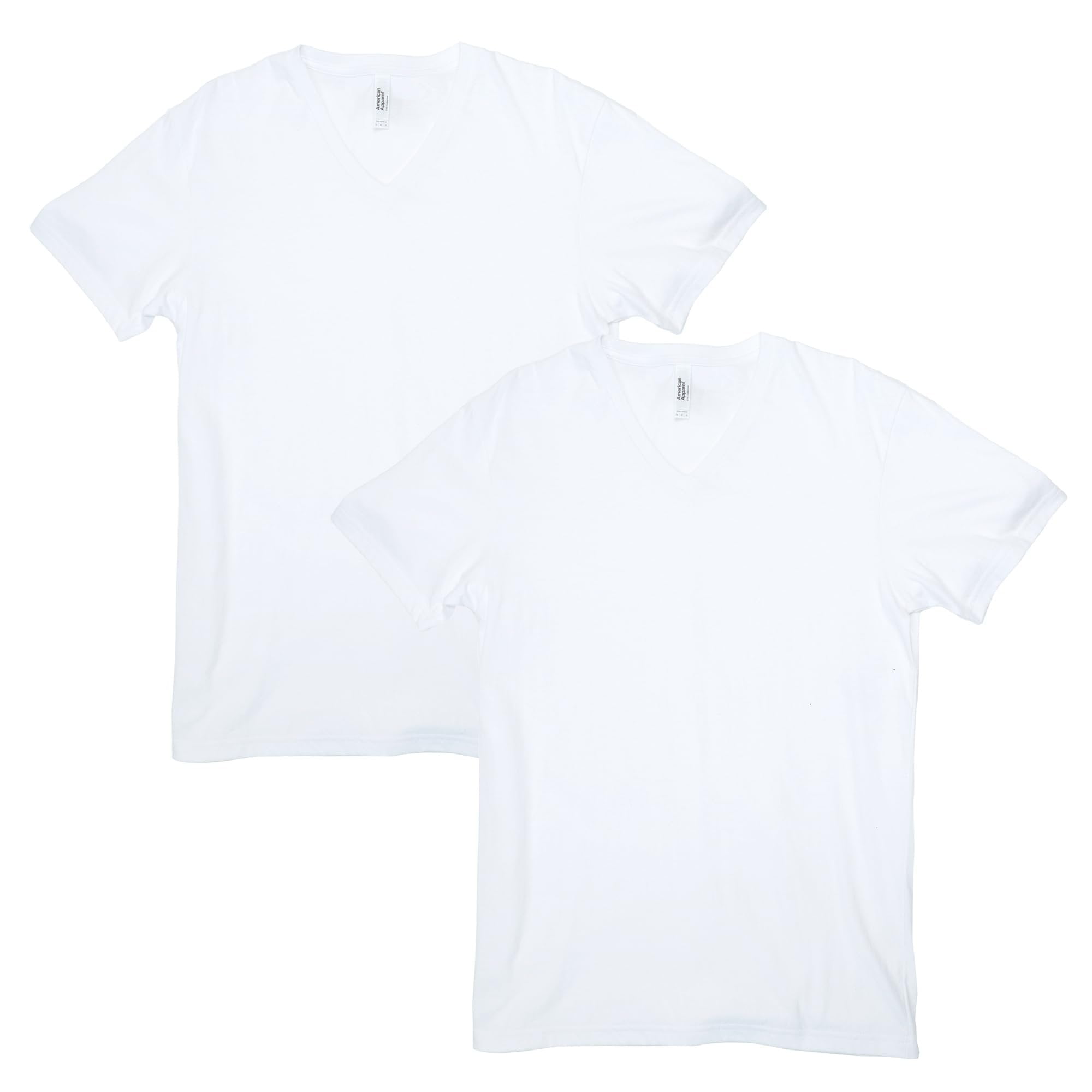 American Apparel CVC V-Neck T-Shirt, Style G2006CVC, White 2-Pack ...